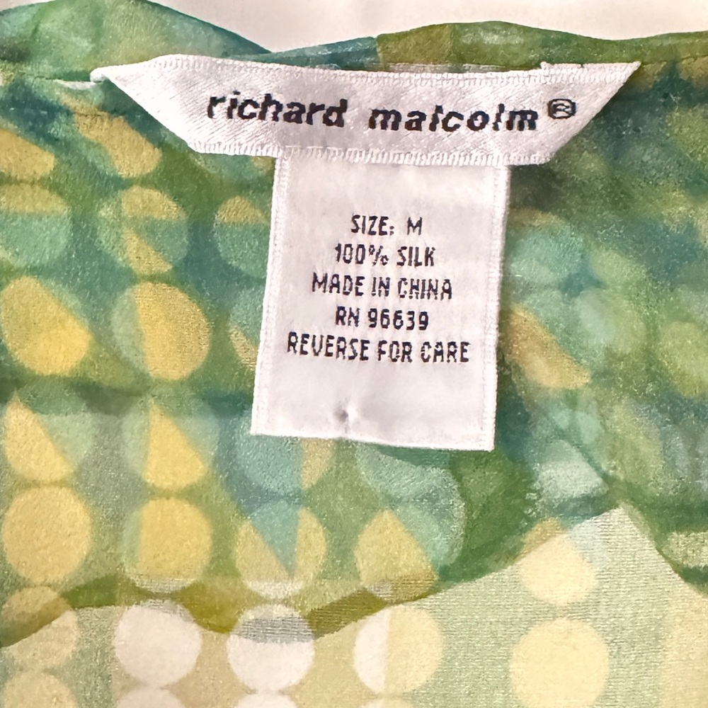 Richard Malcom Silk Ruffle Button-Up Blouse - image 3